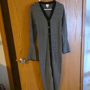 Striped Black and White Button-Front Women's Dress/or Cardigan NWOT BY A NEW DAY